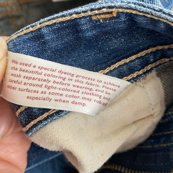 Eddie Bauer Blue Bootcut Jean Floral Embroidered Pockets 34 W Boho Western - Picture 12 of 12